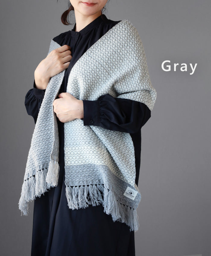 [3 colors] kobooriza Kobo Oriza wool alternative weave dot scarf for women [K-MF-KO09] 