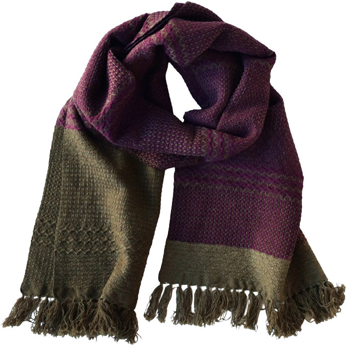 [3 colors] kobooriza Wool Scarf KAWARI Weave Border Women's Men's [K-MF-KO11] Ehime Imabari Stole Woven Brand 