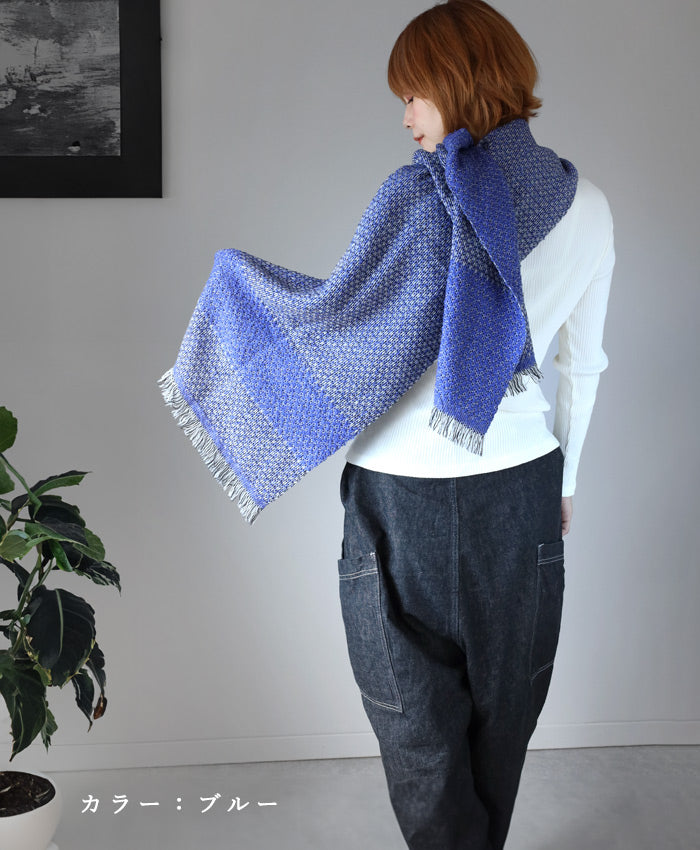 【6色】kobooriza 工房織座 LOOP ウール コットン マフラー ヘリンボーン レディース メンズ [K-MF-LP03] 愛媛 今治 ストール 織物 ブランド