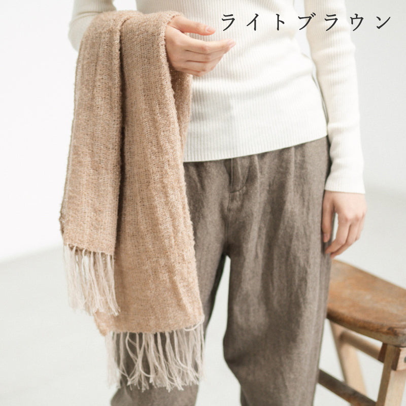 [3 Colors] kobooriza Alpaca Wool Scarf MOJIRI Women's Men's [K-MF-MJ06] Ehime Imabari Stole Scarf Textile Brand