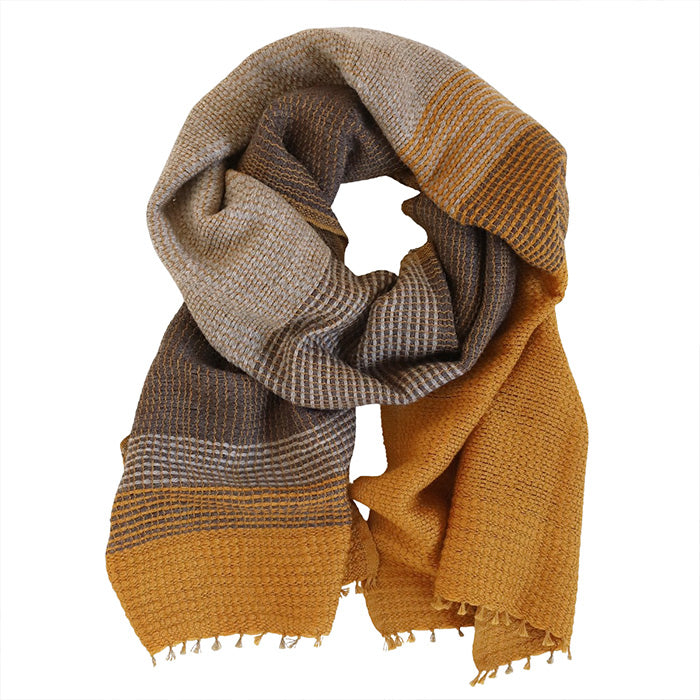 [4 colors] kobooriza YURAGI wool scarf for women and men [K-MF-YG02] Ehime Imabari stole woven brand 