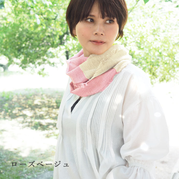 Kobooriza Women's Neckable Cotton Parka Snood (6 Colors) [K-NC-NK09]. Made in Imabari, Ehime. Lightweight, woven fabric for spring and summer. 