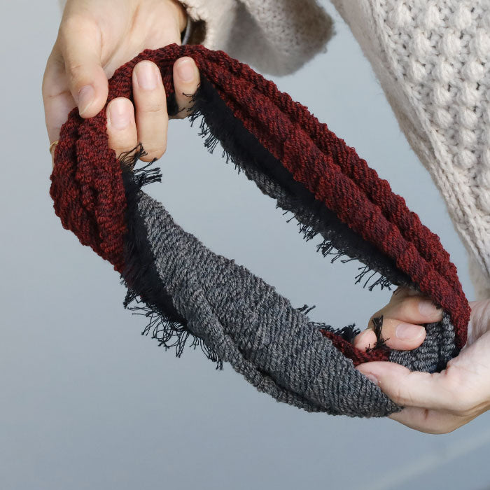 【5色】kobooriza 工房織座 コットン×ウール リバーシブル ネックウォーマー メンズ・レディース [K-NW-NW02]