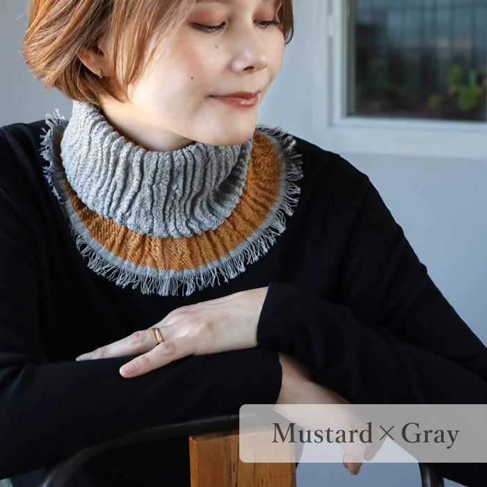 【5色】kobooriza 工房織座 コットン×ウール リバーシブル ネックウォーマー メンズ・レディース [K-NW-NW02]