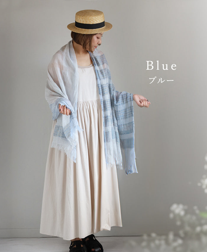 [2 colors] kobooriza Studio Oriza YURAGI Linen Stole Asanoyuragi RIN Women's [K-ST-AY03] Ehime Imabari Stole Woven Fabric