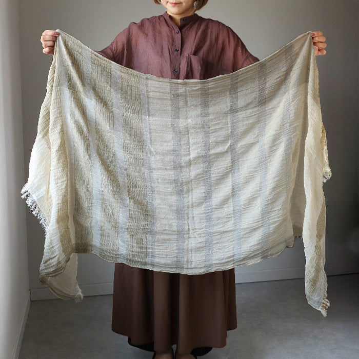 [2 colors] kobooriza Studio Oriza YURAGI Linen Stole Asanoyuragi RIN Women's [K-ST-AY03] Ehime Imabari Stole Woven Fabric