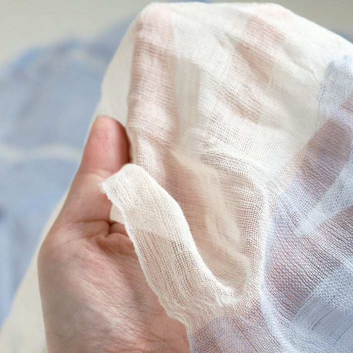 [3 colors] kobooriza SHIBO Linen Cotton Two-tone Shawl for Women [K-OS-HC09] Ehime Imabari Stole Woven Brand Scarf 