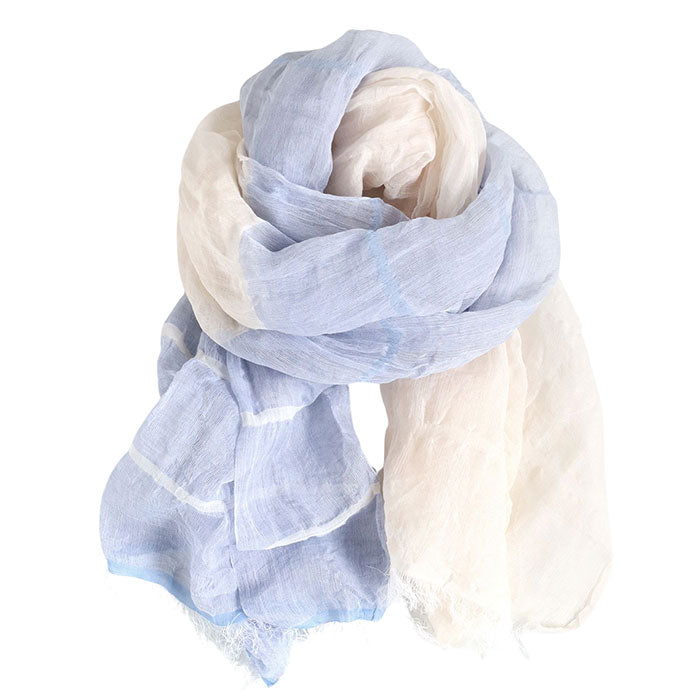 [3 colors] kobooriza SHIBO Linen Cotton Two-tone Shawl for Women [K-OS-HC09] Ehime Imabari Stole Woven Brand Scarf 