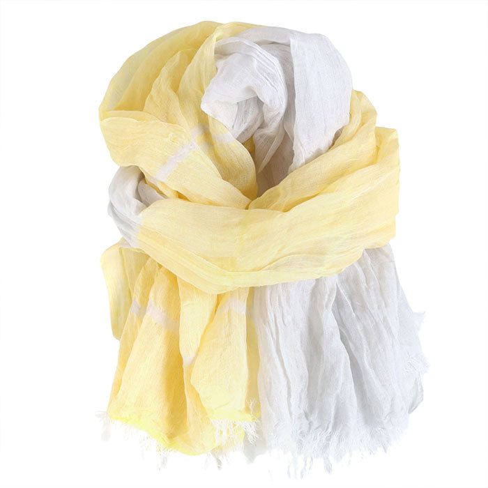 [3 colors] kobooriza SHIBO Linen Cotton Two-tone Shawl for Women [K-OS-HC09] Ehime Imabari Stole Woven Brand Scarf 