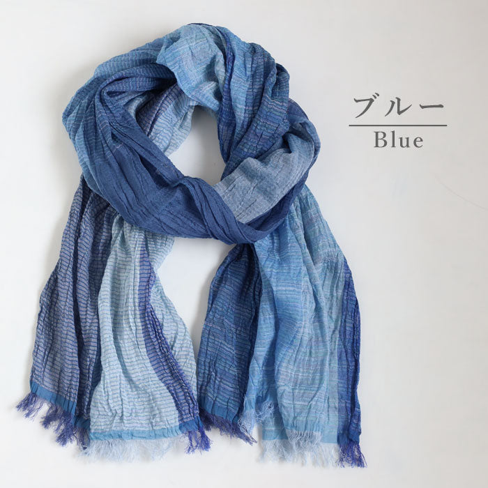 【3色】kobooriza 工房織座 SHIBO 絣染めシルクコットンショール レディース [K-OS-HC10] 愛媛 今治 ストール 織物 ブランド 春 夏