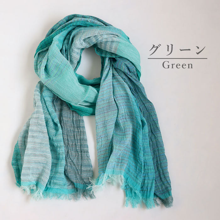 【3色】kobooriza 工房織座 SHIBO 絣染めシルクコットンショール レディース [K-OS-HC10] 愛媛 今治 ストール 織物 ブランド 春 夏