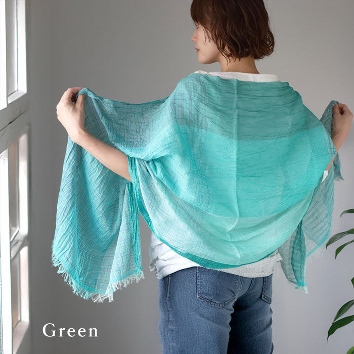 【3色】kobooriza 工房織座 SHIBO 絣染めシルクコットンショール レディース [K-OS-HC10] 愛媛 今治 ストール 織物 ブランド 春 夏