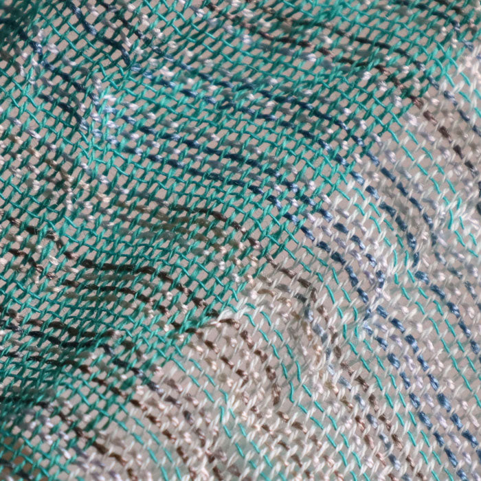 【3色】kobooriza 工房織座 SHIBO 絣染めシルクコットンショール レディース [K-OS-HC10] 愛媛 今治 ストール 織物 ブランド 春 夏