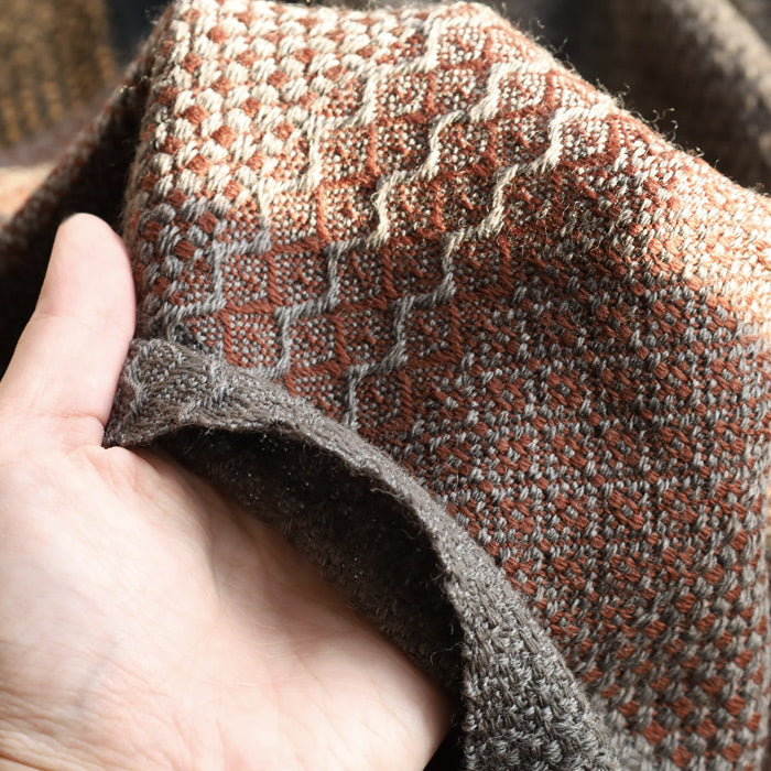 [2 colors] kobooriza Kawari Wool Shawl with Weave Border for Men and Women [K-OS-K011] Ehime Imabari Stole Woven Brand