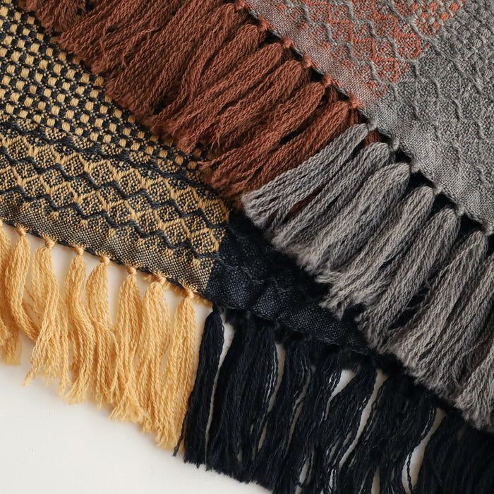 [2 colors] kobooriza Kawari Wool Shawl with Weave Border for Men and Women [K-OS-K011] Ehime Imabari Stole Woven Brand