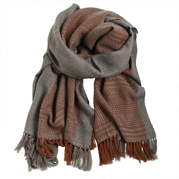 [2 colors] kobooriza Kawari Wool Shawl with Weave Border for Men and Women [K-OS-K011] Ehime Imabari Stole Woven Brand