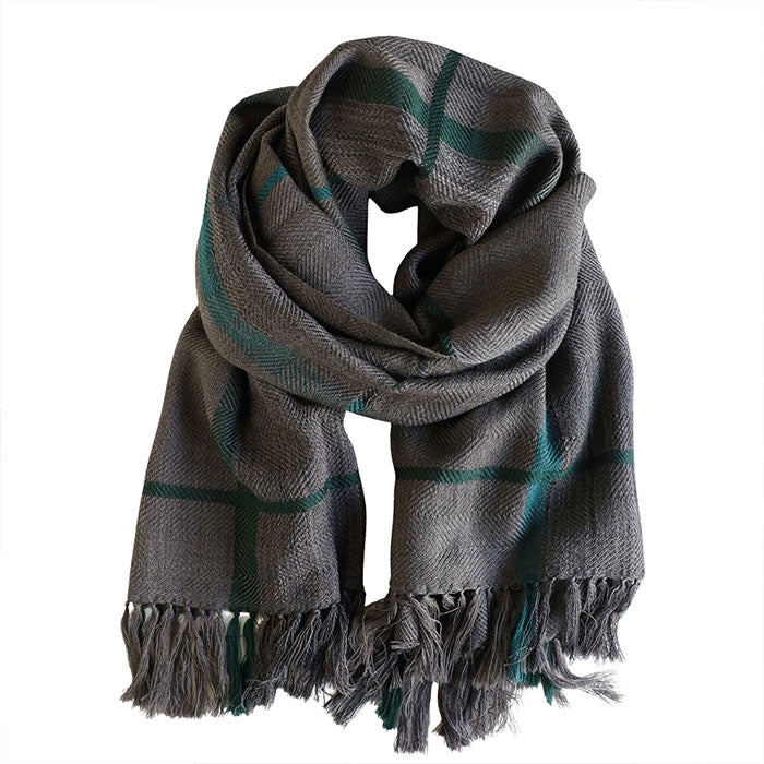 [2 colors] kobooriza AYA wool shawl windowpane for women and men [K-OS-TW10] Ehime Imabari stole woven brand 