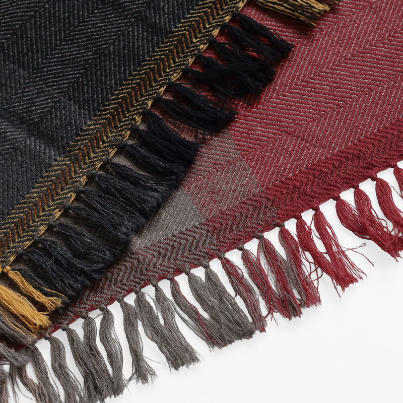 [2 Colors] kobooriza AYA Wool Shawl Fringed Edge Women's/Men's [K-OS-TW11] Ehime Imabari Stole, Scarf, Textile Brand