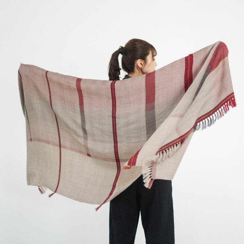 [2 Colors] kobooriza AYA Wool Shawl, Fringed Edge, Women's/Men's [K-OS-TW11] Ehime Imabari, Stole, Scarf, Textile Brand