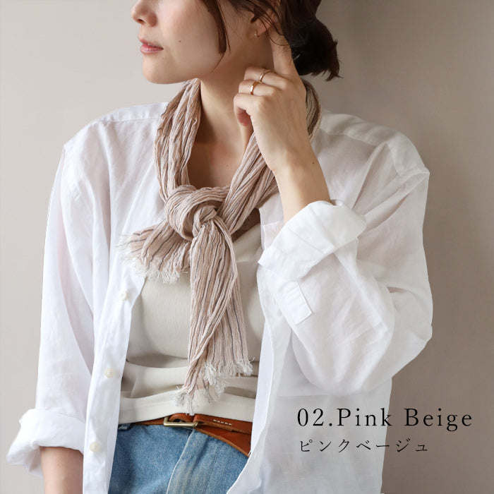 kobooriza 工房織座 KUSHU リネンコットン てぬぐいスカーフ [K-SC-KS03] 愛媛県 今治市 日本製 国産 ブランド