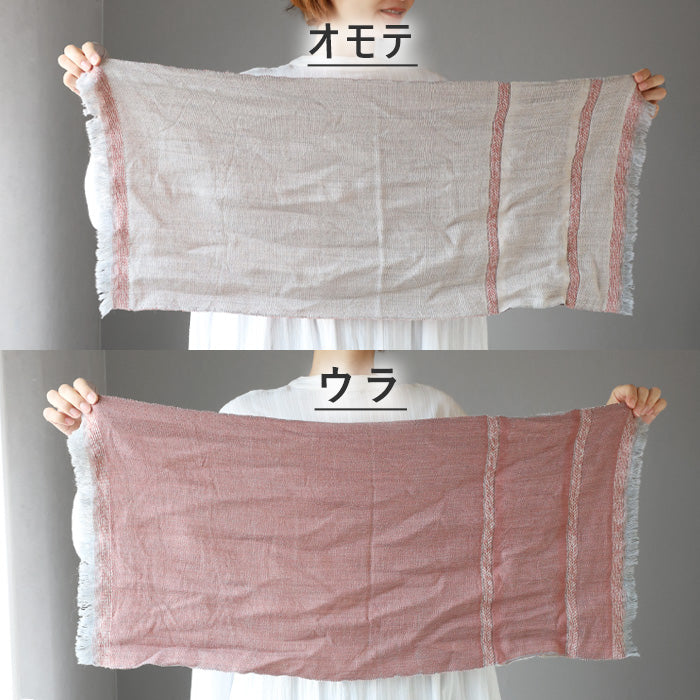 [4 colors] Kobooriza Kobo Oriza 100% Wool Chotkore Reversible Cloudy Short Muffler Men's Women's Imabari City, Ehime Prefecture Fabric [K-SM-CR04] 