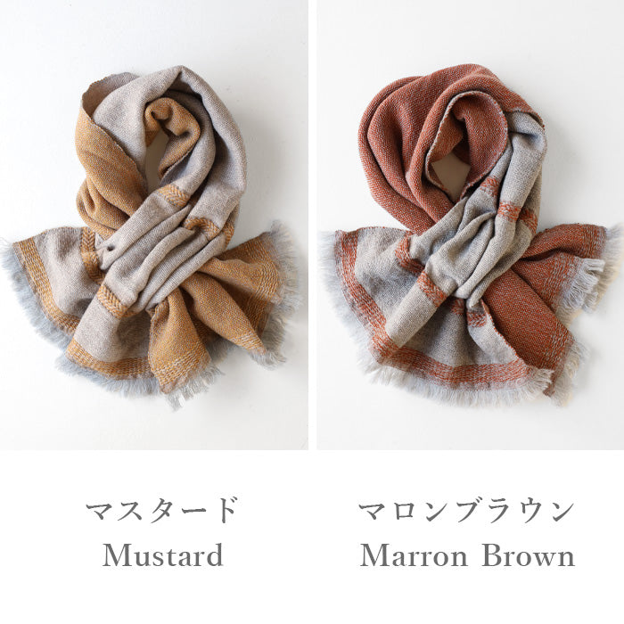 [4 colors] Kobooriza Kobo Oriza 100% Wool Chotkore Reversible Cloudy Short Muffler Men's Women's Imabari City, Ehime Prefecture Fabric [K-SM-CR04] 