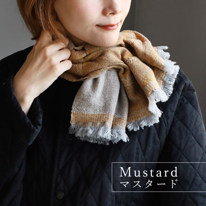 [4 colors] Kobooriza Kobo Oriza 100% Wool Chotkore Reversible Cloudy Short Muffler Men's Women's Imabari City, Ehime Prefecture Fabric [K-SM-CR04] 