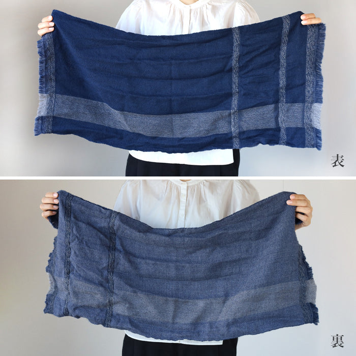 【3色】kobooriza 工房織座 ウール100％ チョットコレ リバーシブル ショートマフラーレディース [K-SM-CR05] 愛媛県 今治市 織物 ブランド