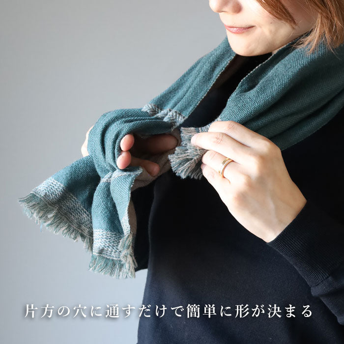 【5色】kobooriza 工房織座 チョットコレ リバーシブル ウール2 レディース [K-SM-CR06] 愛媛県 今治市 マフラー 織物 ブランド ショートマフラー 秋 冬