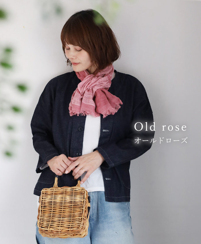 Kobooriza 100% Cotton Chotkore Reversible 2 Short Scarf for Women [K-SM-CR07], Imabari, Ehime Prefecture, Textile Brand 