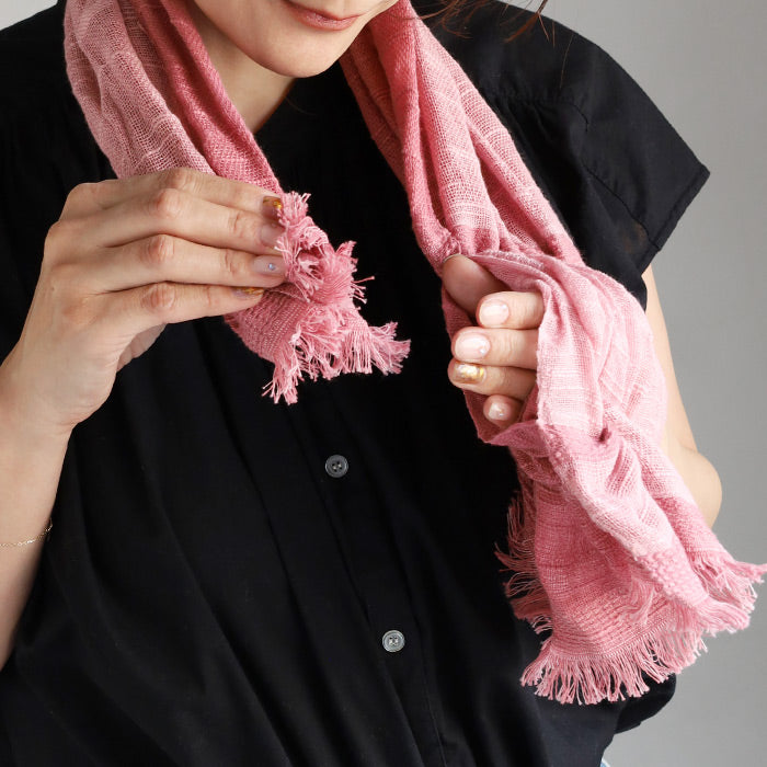 Kobooriza 100% Cotton Chotkore Reversible 2 Short Scarf for Women [K-SM-CR07], Imabari, Ehime Prefecture, Textile Brand 