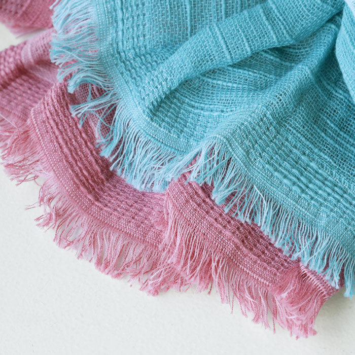 Kobooriza 100% Cotton Chotkore Reversible 2 Short Scarf for Women [K-SM-CR07], Imabari, Ehime Prefecture, Textile Brand 