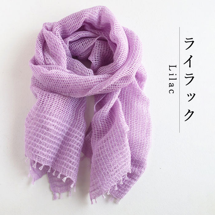 [3 colors] kobooriza MOJIRI washi paper and organic cotton short scarf for women [K-SM-MJ05] Ehime Imabari stole woven brand
