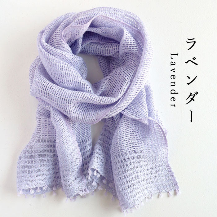 [3 colors] kobooriza MOJIRI washi paper and organic cotton short scarf for women [K-SM-MJ05] Ehime Imabari stole woven brand