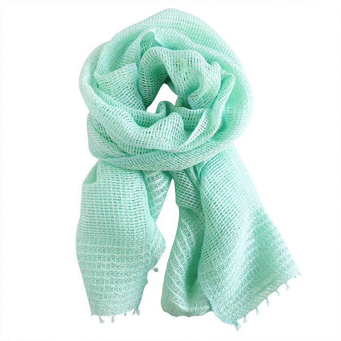 [3 colors] kobooriza MOJIRI washi paper and organic cotton short scarf for women [K-SM-MJ05] Ehime Imabari stole woven brand