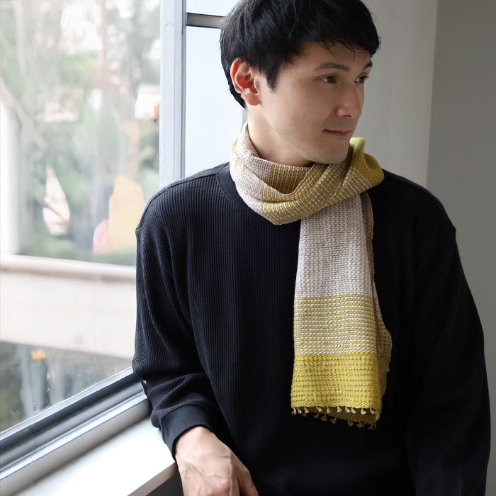 kobooriza YURAGI Wool Short Scarf for Women and Men [K-SM-YG02] Ehime Imabari Stole Woven Japan Brand 