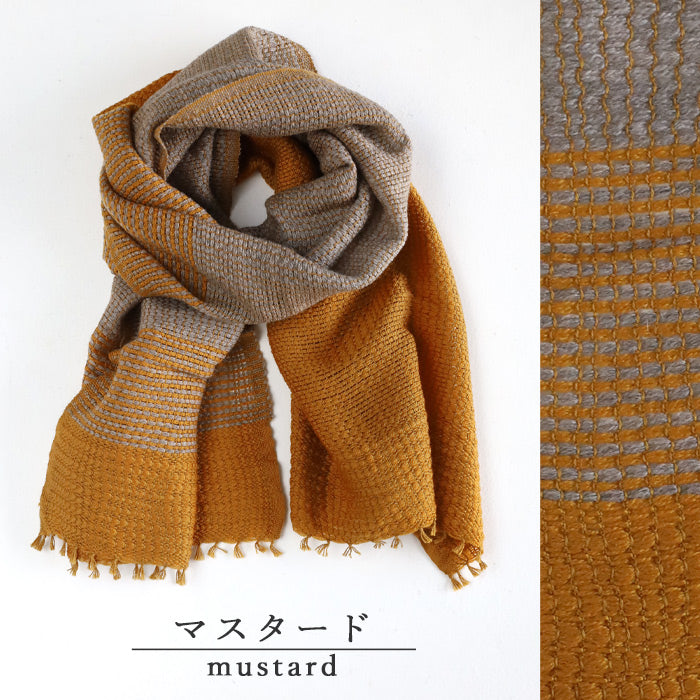 kobooriza YURAGI Wool Short Scarf for Women and Men [K-SM-YG02] Ehime Imabari Stole Woven Japan Brand 