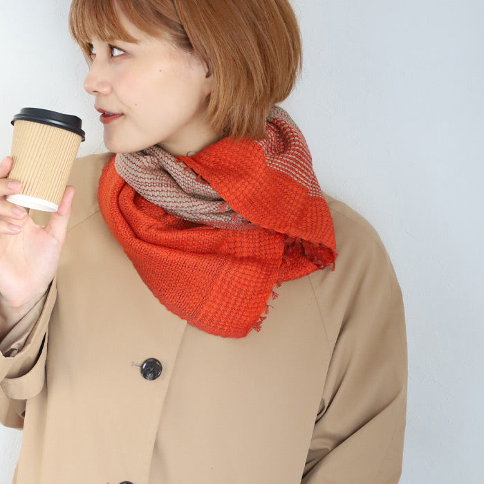 kobooriza YURAGI Wool Short Scarf for Women and Men [K-SM-YG02] Ehime Imabari Stole Woven Japan Brand 