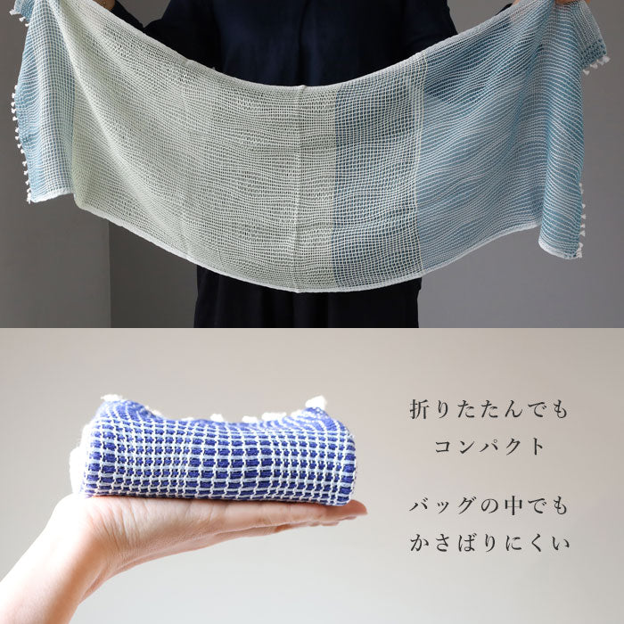 【3色】kobooriza 工房織座 YURAGI シルクコットンショートマフラー レディース [K-SM-YG03] 愛媛 今治 ストール 織物 ブランド