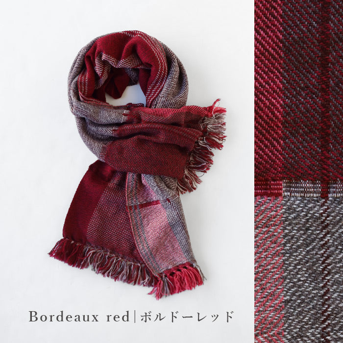 Two-Color Wool Snood by Kobooriza WAKKA, Unisex [K-SN-WK02], Imabari City, Ehime Prefecture. This unisex wool scarf is made with woven fabrics. 