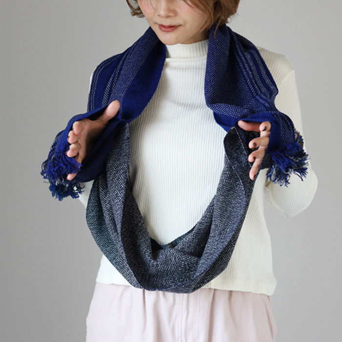 【2色】kobooriza 工房織座 WAKKA ３リングス ウール スヌード レディース メンズ 男女兼用 [K-SN-WK02] 愛媛県 今治市 マフラー 織物 ブランド