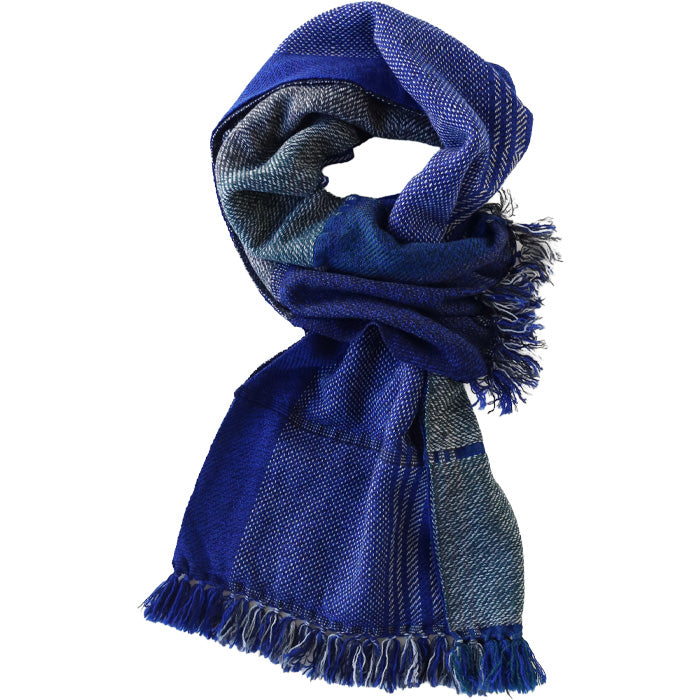 Two-Color Wool Snood by Kobooriza WAKKA, Unisex [K-SN-WK02], Imabari City, Ehime Prefecture. This unisex wool scarf is made with woven fabrics. 
