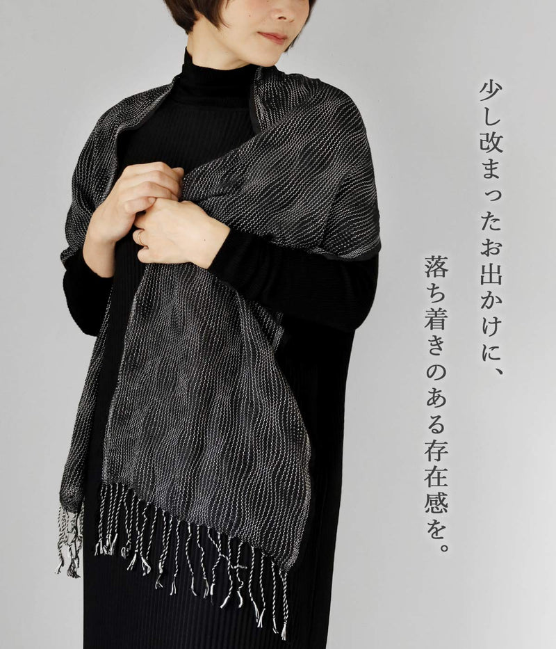 kobooriza 工房織座 百年孔雀 シルクストール レディース メンズ [K-ST-KJ07] 愛媛 今治 ストール 織物 ブランド