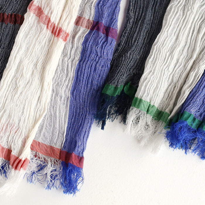 kobooriza KUSHU Cotton Stole Cross Color [K-ST-KS03] Women's Men's Scarf Shawl 100% Cotton