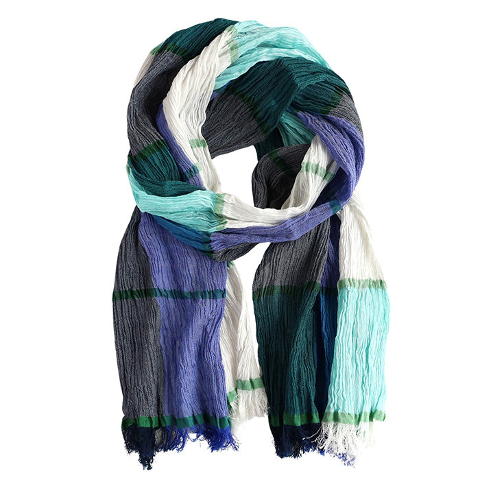 kobooriza KUSHU Cotton Stole Cross Color [K-ST-KS03] Women's Men's Scarf Shawl 100% Cotton