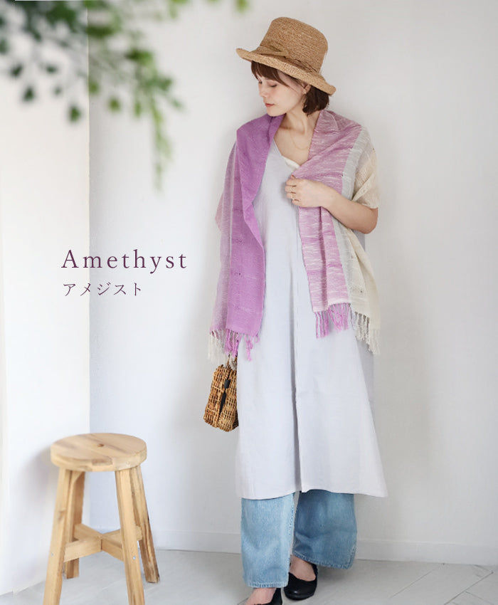 Kobooriza AKIHA Tri-Color Stole for Women [K-ST-TC06] Imabari, Ehime Prefecture, Shawl, Textile Brand