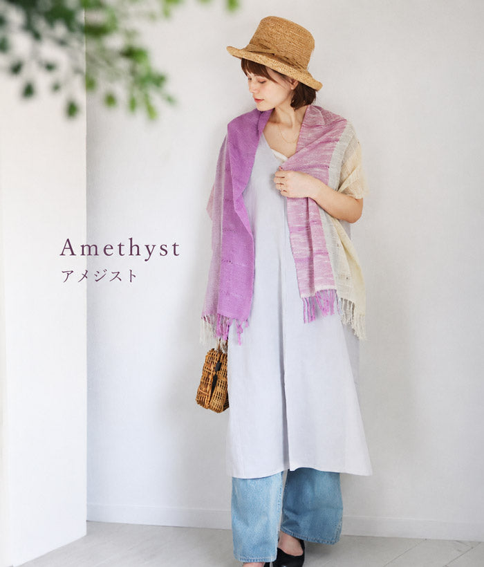 Kobooriza AKIHA Tri-Color Stole for Women [K-ST-TC06] Imabari, Ehime Prefecture, Shawl, Textile Brand