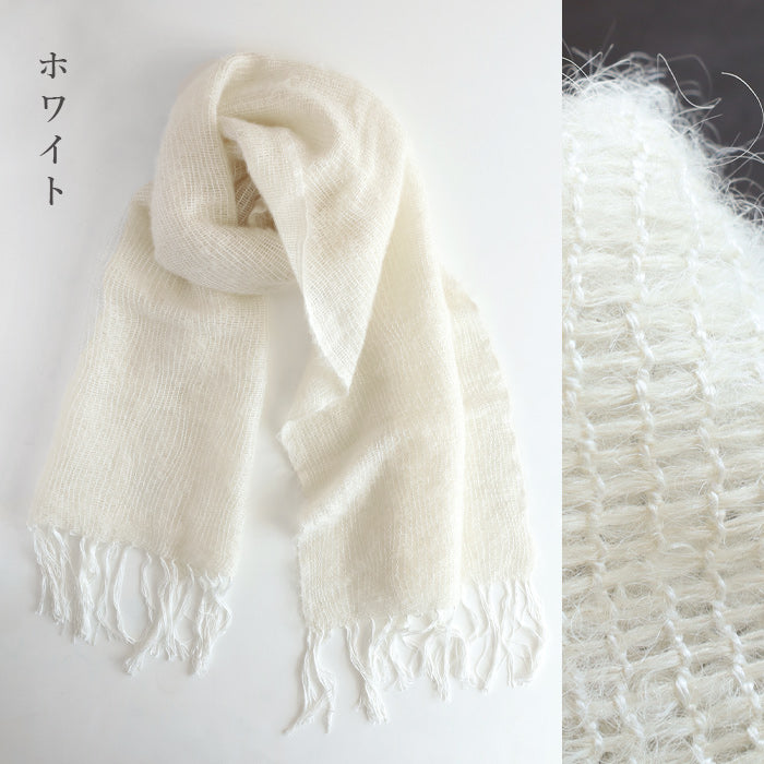 [Choose from 2 colors] kobooriza Kobo Oriza Mohair Silk Stole Woven Woven Women's Scarf Lightweight Luxury Cute [K-ST-YR01] 