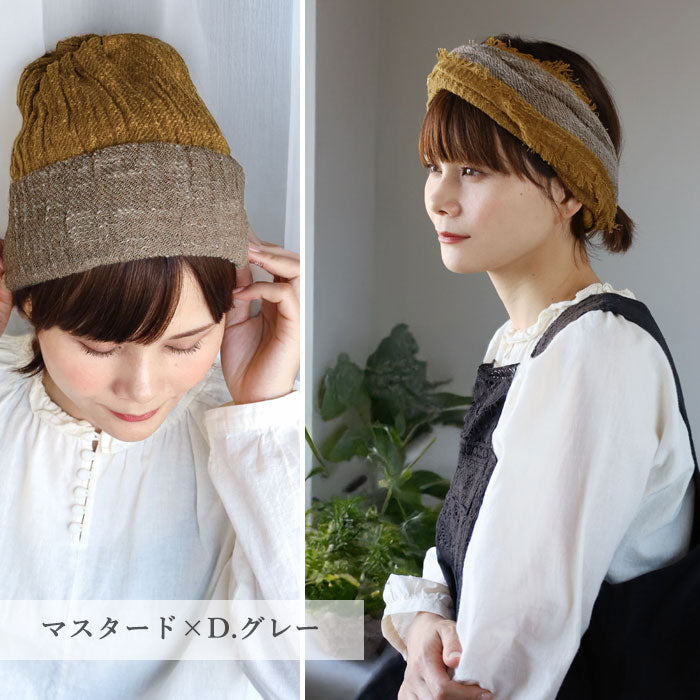 kobooriza 工房織座(こうぼうおりざ) 8通りの使い方ができる コットンキャップ メンズ・レディース  [K-WC-CC07] 8WAY 綿 100％