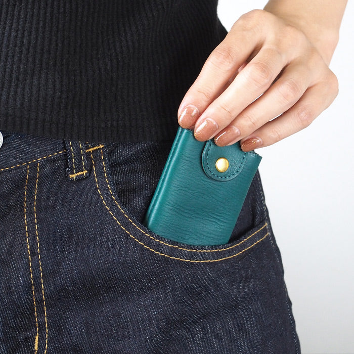 [Choose from 5 colors] TSUKIKUSA Smart Key Case [Rindou] [KC-3] Men's Women's Key Case Car 2 Keys Storage Smart Key Car Key House Key Handmade Cowhide Genuine Leather [KC-3] 